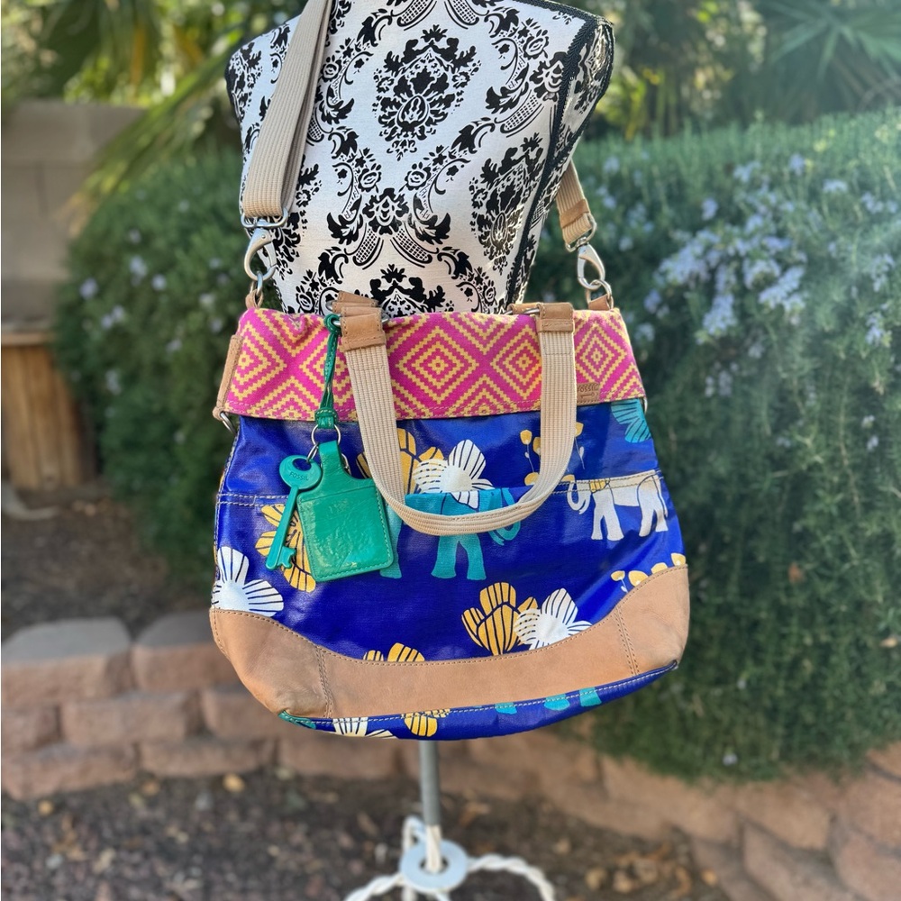 Fossil Multicolor Tote Bag with Elephant Design - Picture 1 of 15